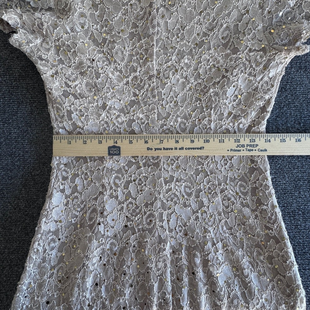 Candalite Womens Sequin Lace Sheath Dress Champagne S - Picture 5 of 7